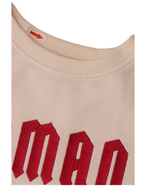 Armani Exchange Womens Grafisk Sweatshirt Jumper UK 14 Medium White Bomuld
