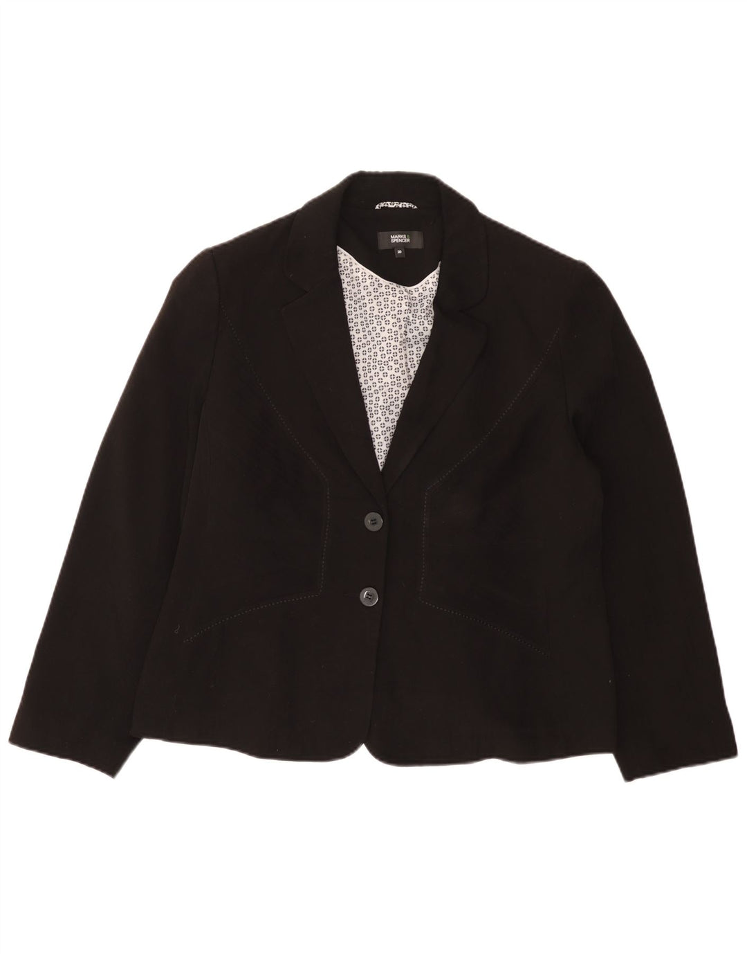 Marks & Spencer Dame 2 Button Blazer Jacket UK 20 2XL Sort Polyester