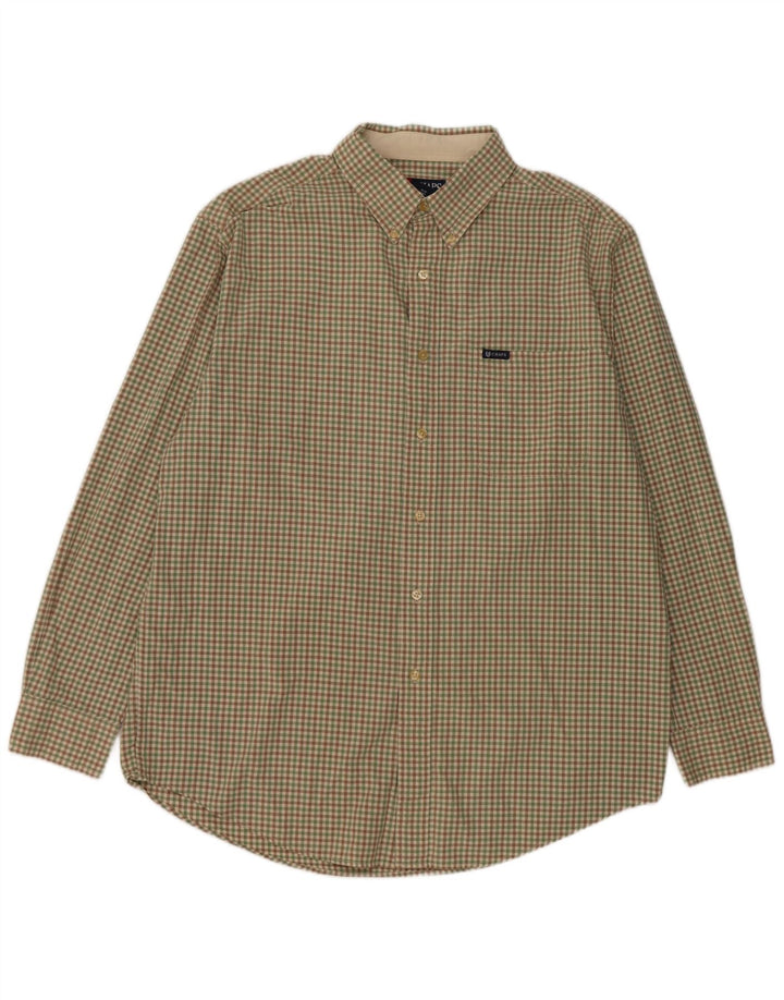 Chaps Herreskjorte Stor Grøn Gingham Bomuld