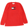 Tommy Hilfiger Dame Grafisk Crew Neck Jumper Sweater UK 14 Medium Rød