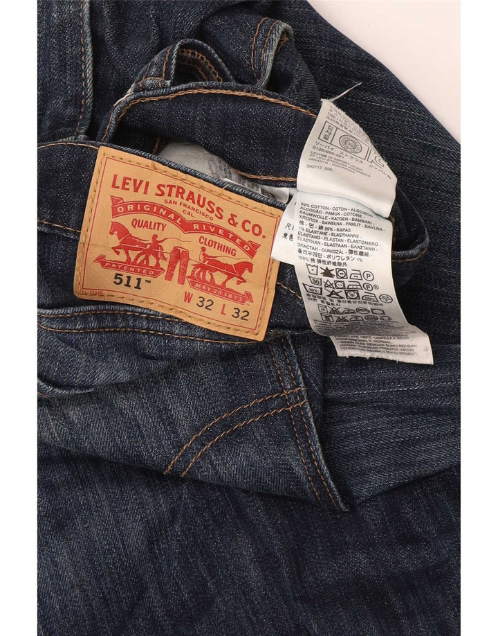 Levi's Herre 511 Slim Jeans W32 L32 Marineblå Bomuld
