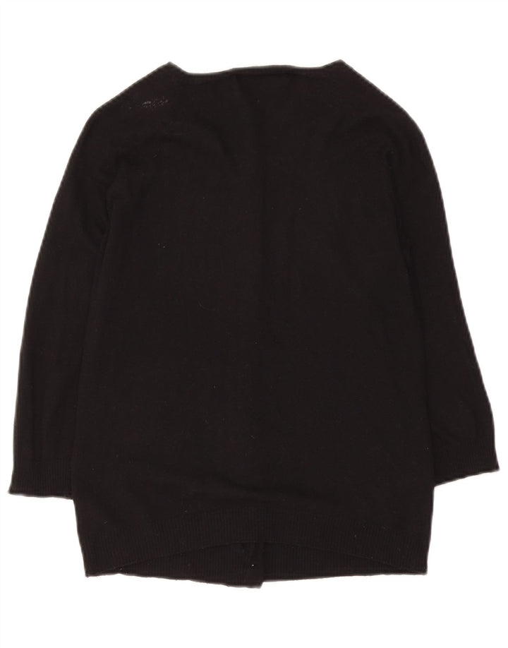Zara Dame Cardigan Sweater UK 12 Medium Black Rayon