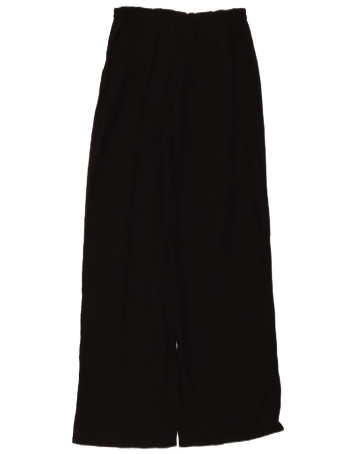 ZARA Damebukser med høj talje og brede ben UK 4 XS W24 L11 Sort