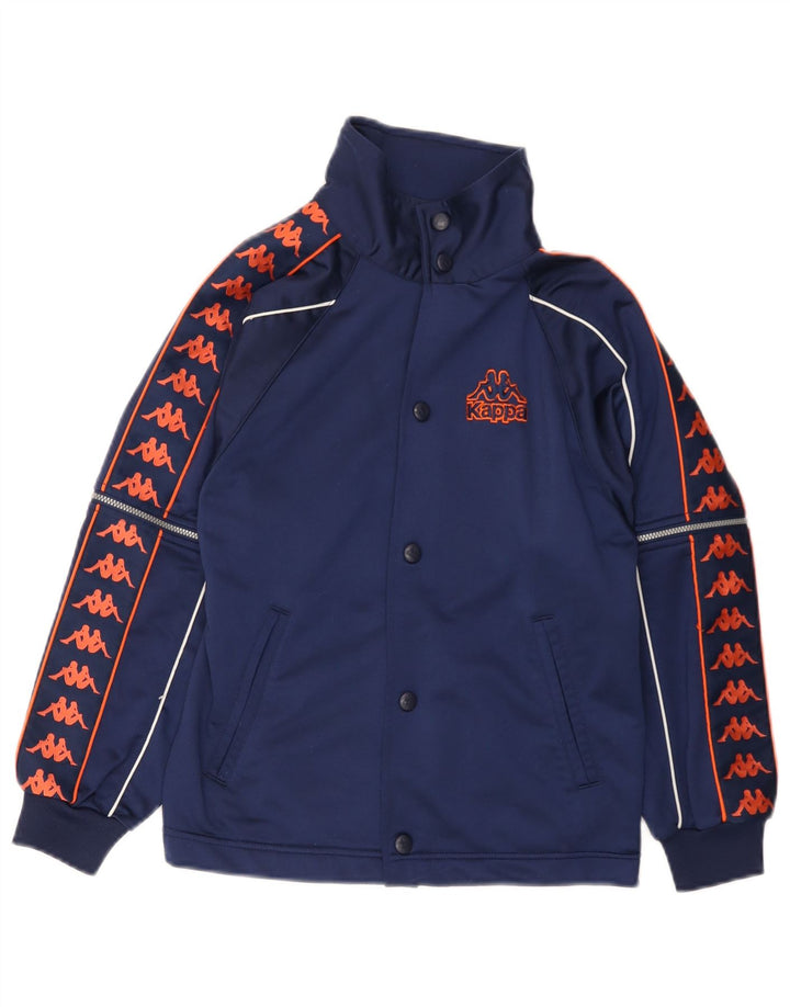 Kappa Boys Graphic Full Tracksuit 9-10 Years Large Navy Blue Polyester