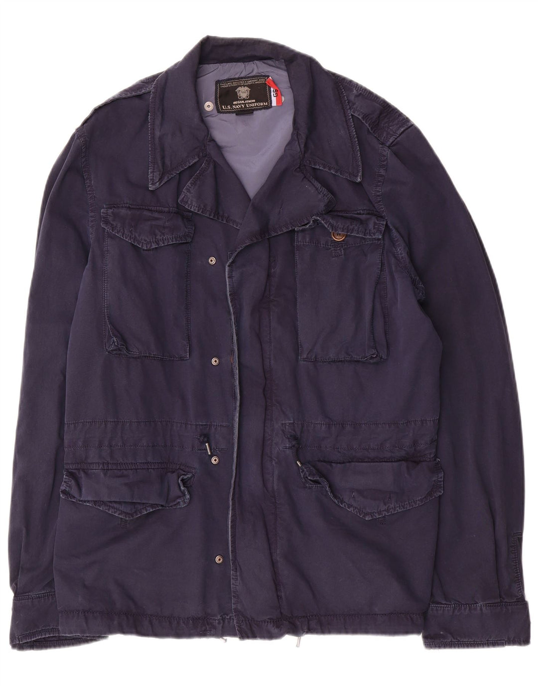 Vintage Herre Utility Jacket UK 42 XL Navy Blue Nylon