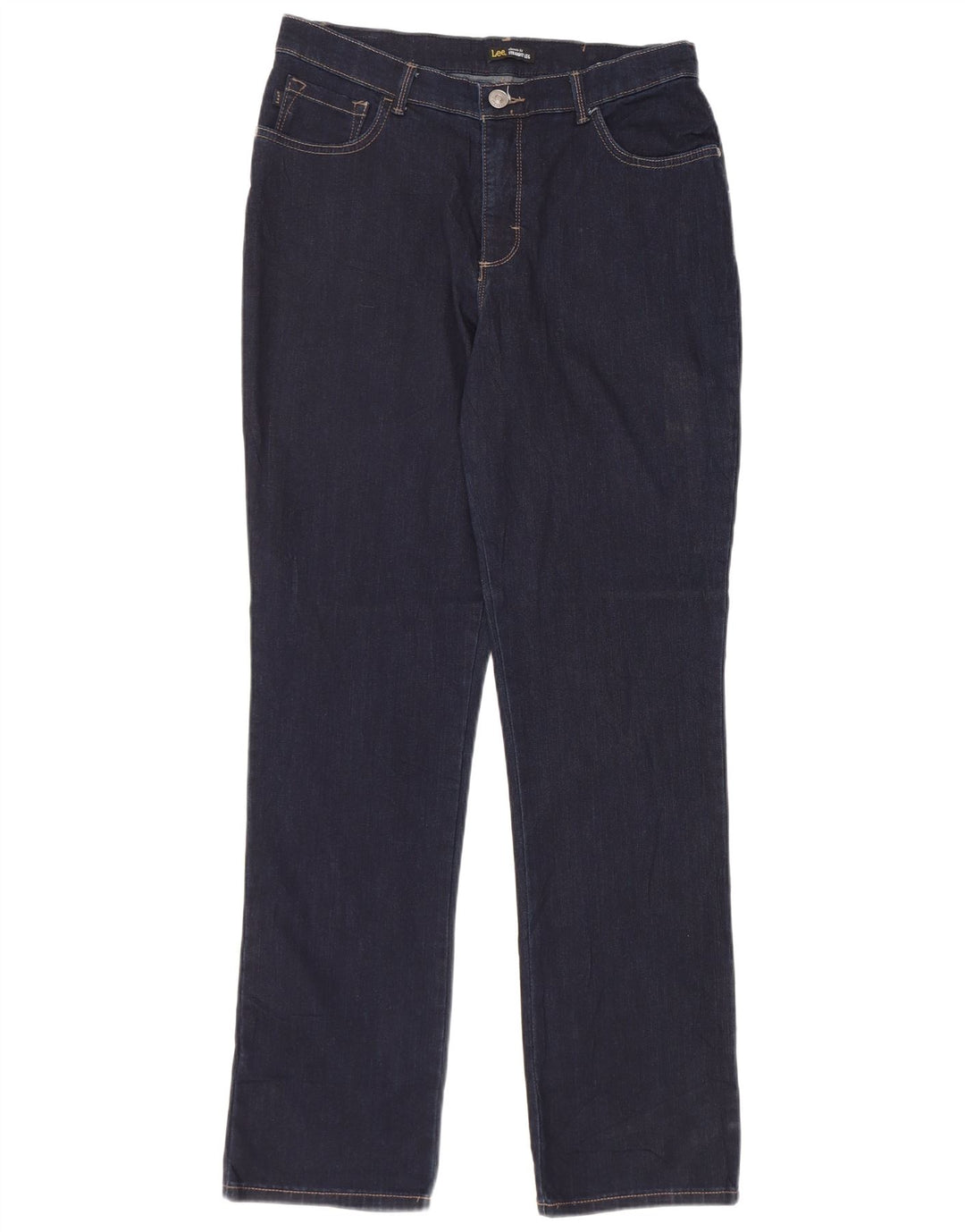 LEE Dame Højtaljede Lige Jeans US 10 Large W30 L32 Navy Blue