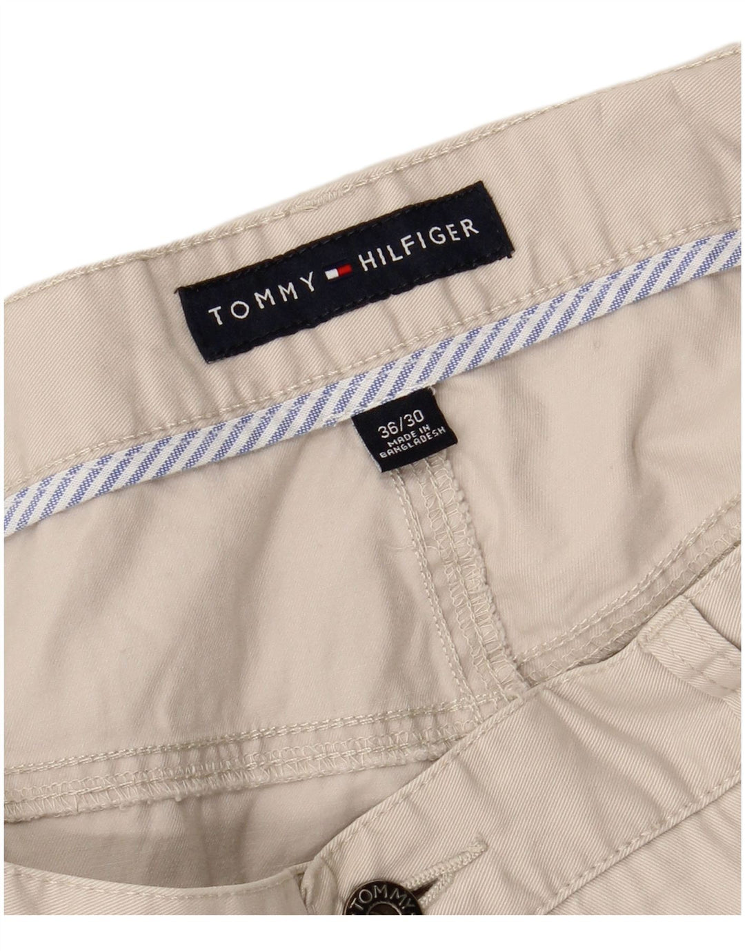 TOMMY HILFIGER Mens Straight Jeans W36 L27 Beige Cotton