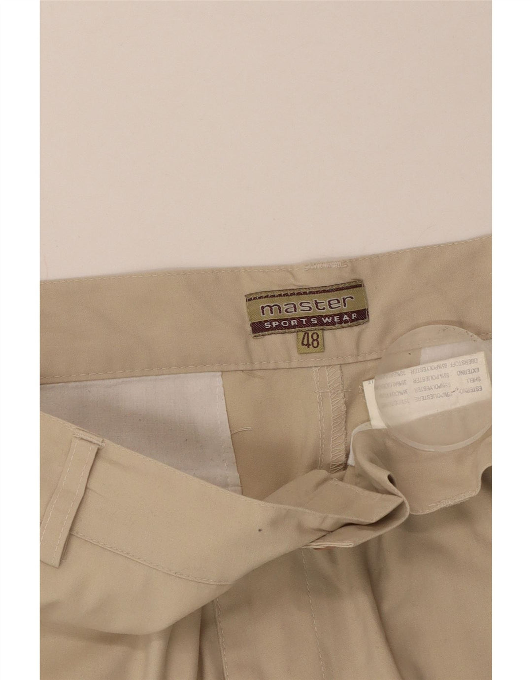 Master Herre Cargo Shorts IT 48 Medium W32 L10 Beige Polyester