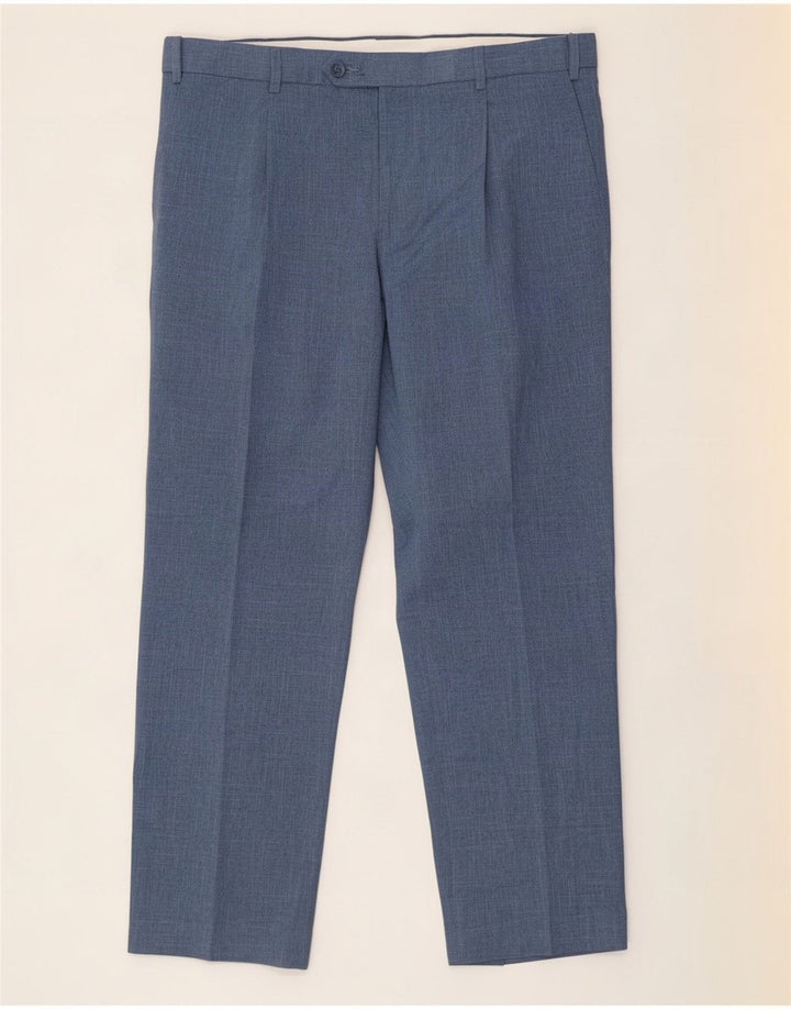 Marks & Spencer Herre Regular Fit Suit Bukser W38 L31 Blå Polyester