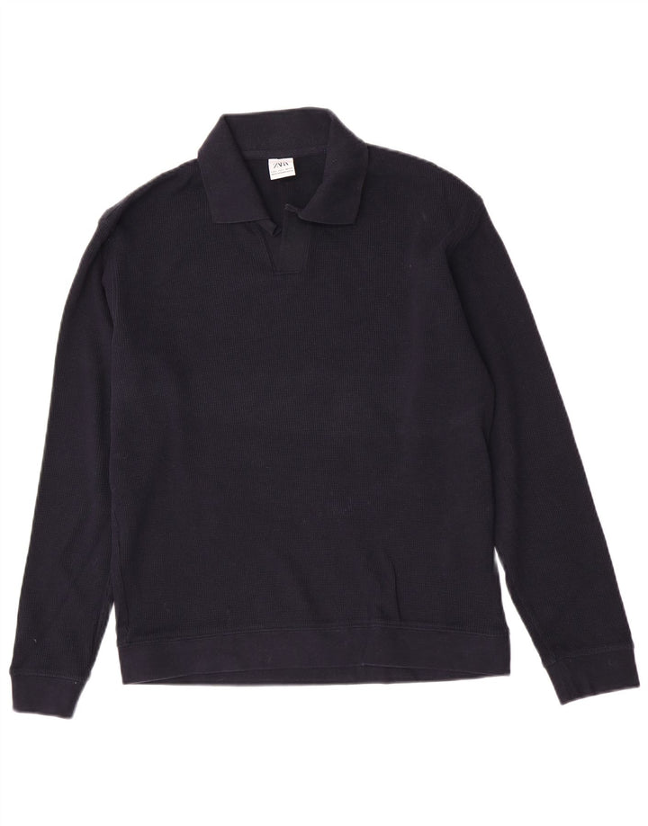 Zara Herre polo-hals sweater lille marineblå