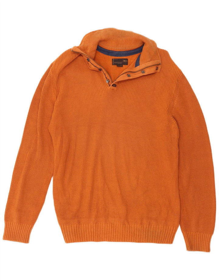 Marlboro Classics Herre Zip Neck Jumper Sweater 2XL Orange Bomuld