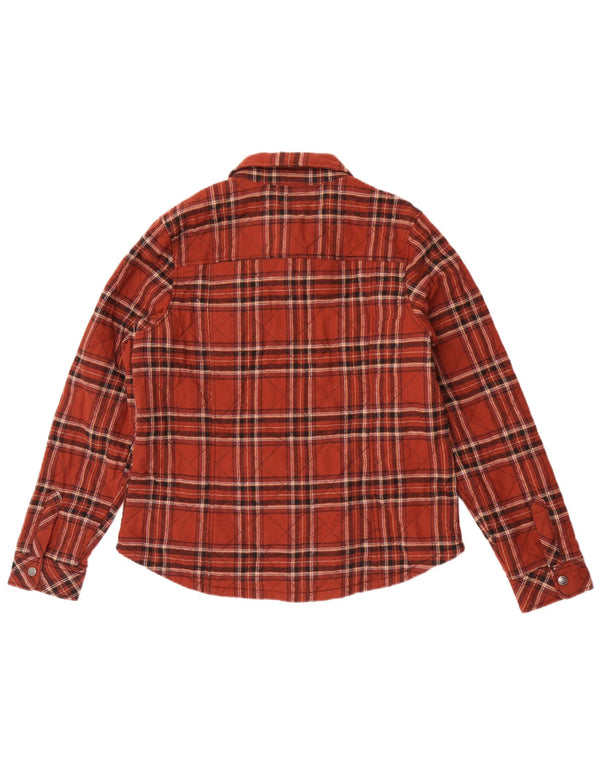 Dickies Dame Lumberjack Flanell Shirt UK 16 Large Brown Plaid Bomuld