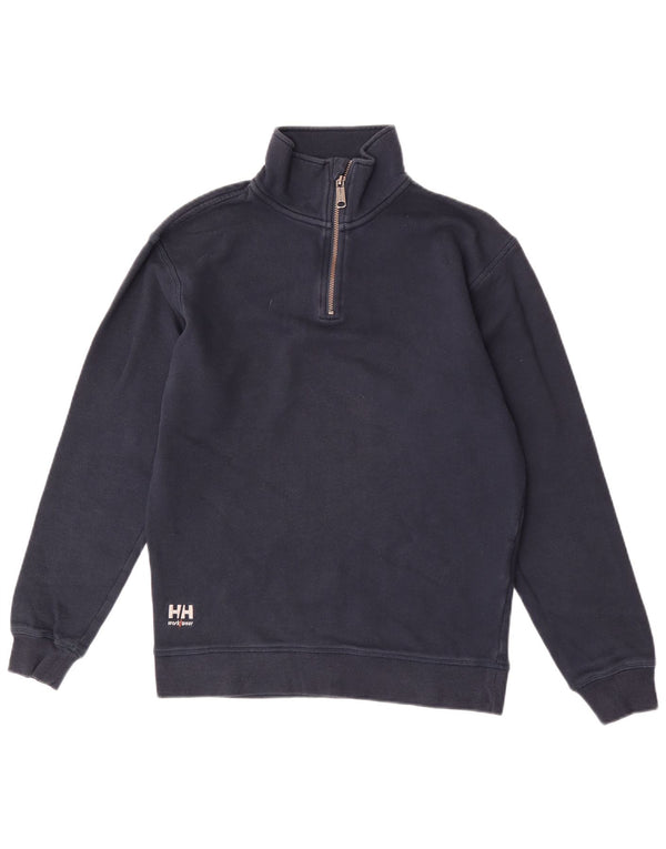Helly Hansen Herre Zip Neck Sweatshirt Jumper Medium Navy Blue Bomuld