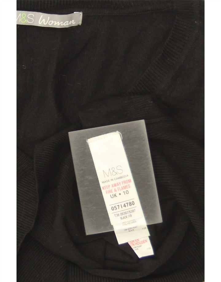 Marks & Spencer Dame V-hals sweater UK 10 Small Black Viscose