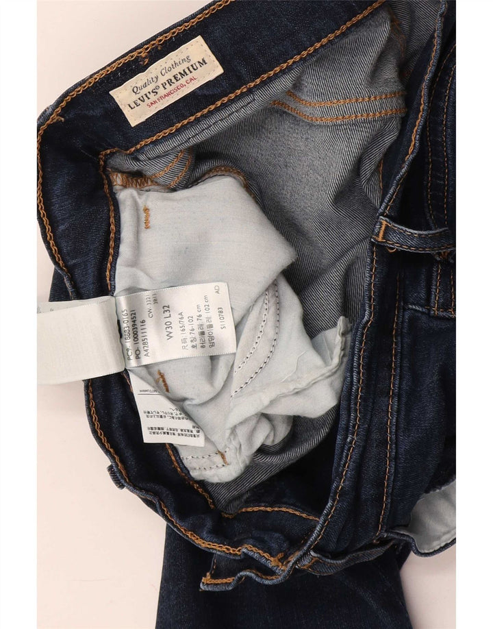 Levi's Dame 724 Højtaljede lige jeans W30 L32 Marineblå Lyocell