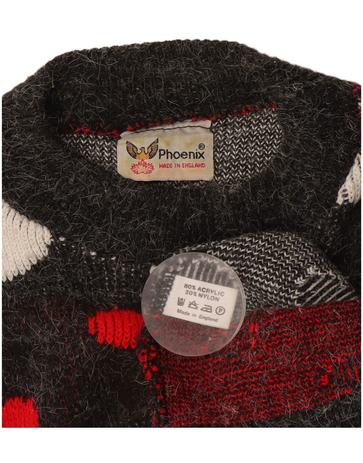 Phoenix Dame Turtle Neck Jumper Sweater UK 16 Large Grey Polka Dot