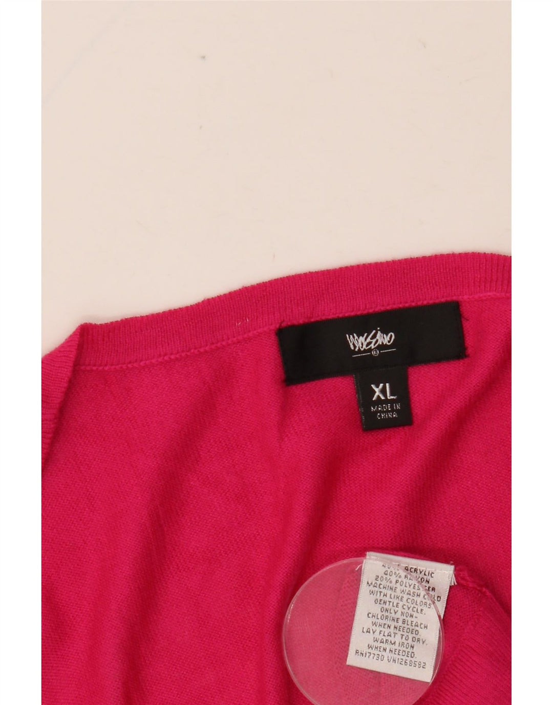 MOSSIMO 3/4-ærmet cardigantrøje til kvinder UK 18 XL Pink Akryl