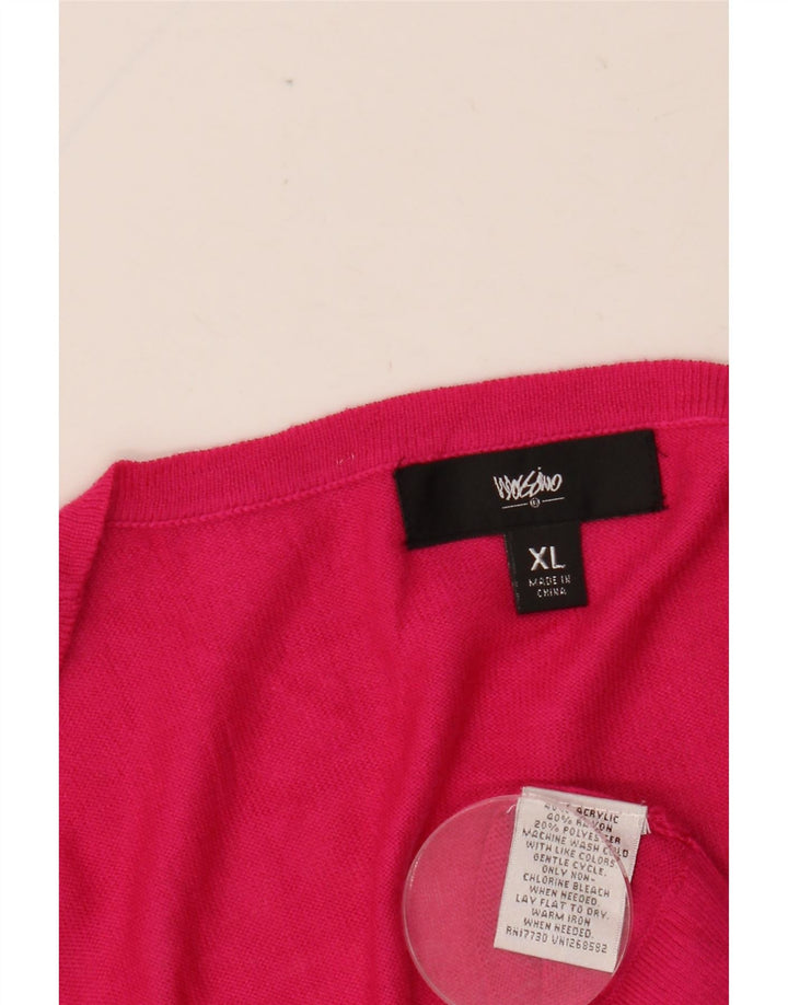 MOSSIMO 3/4-ærmet cardigantrøje til kvinder UK 18 XL Pink Akryl