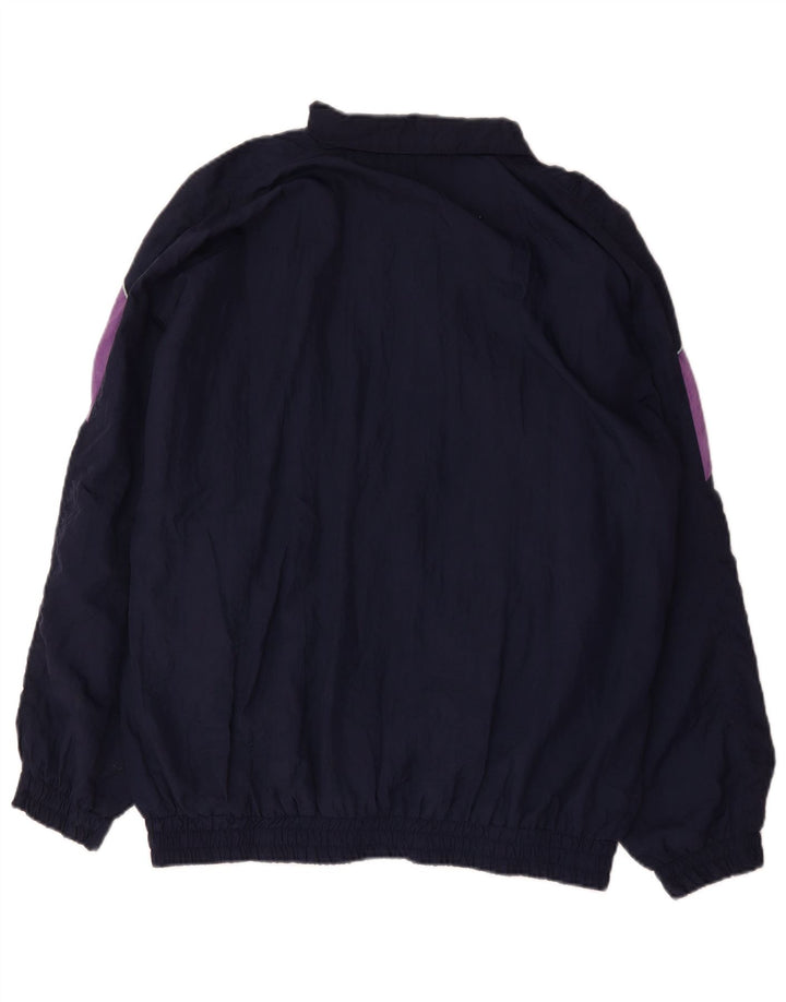 Vintage træningsdragt til mænd Topjakke XL Marineblå Colourblock Polyamid