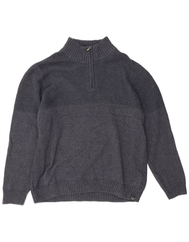 Weird Fish Herre Zip Neck Jumper Sweater 2XL Navy Blue Polyester