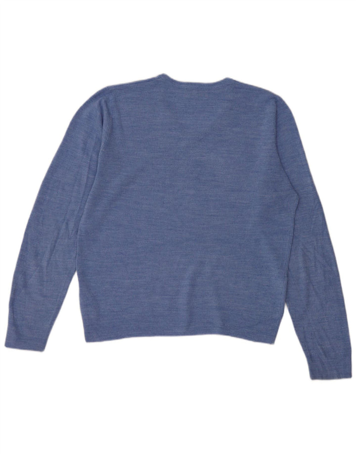 Marks & Spencer Herre Regular Fit V-hals sweater mellemblå akryl