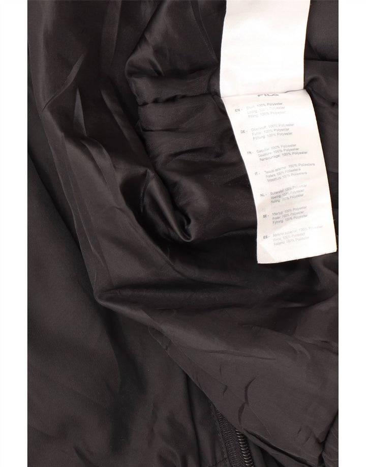 Fila Herre Hooded Bomber Jacket UK 38 Medium Black Colourblock Polyester