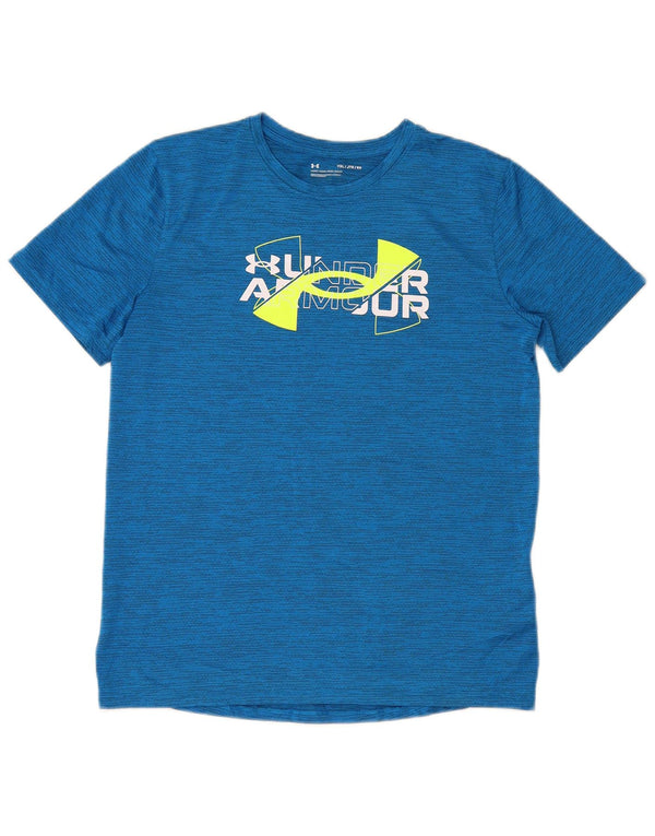Under Armour Boys Grafisk T-Shirt Top 13-14 år XL Blå nålestribe
