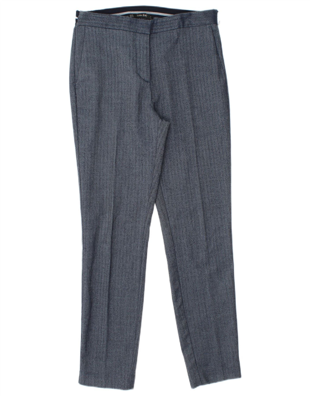 Zara Slim Chino-bukser til kvinder Small W26 L27 Blå sildebenspolyester