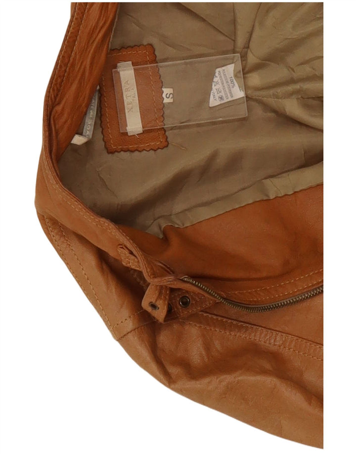 XETRA Biker-jakke i læder til kvinder UK 8 Small Beige