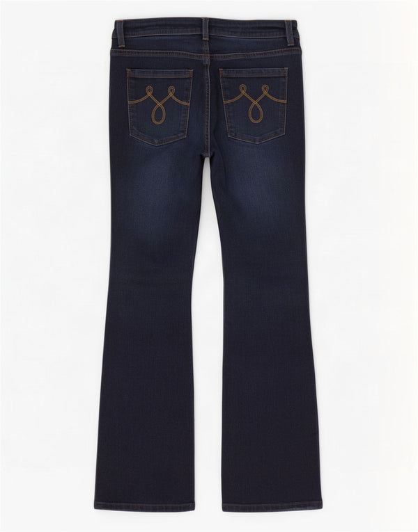 Oasis Dame Scarlet Bootcut Jeans UK 10 Small W27 L30 Marineblå Bomuld