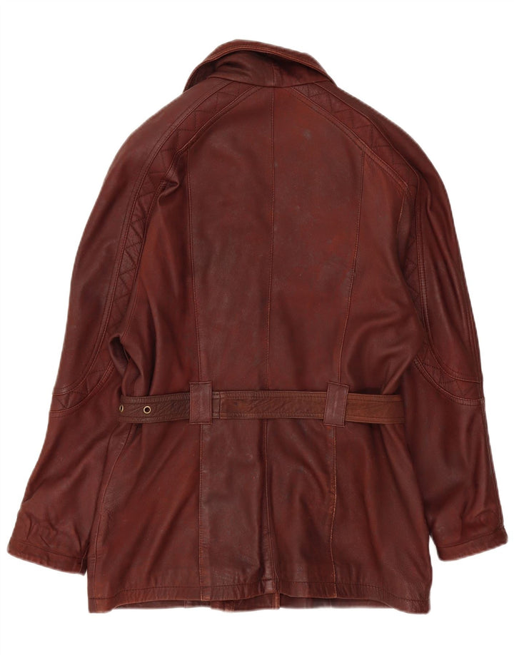 C&A Womens New Fast Oversized Læderjakke EU 34 XS brunt læder