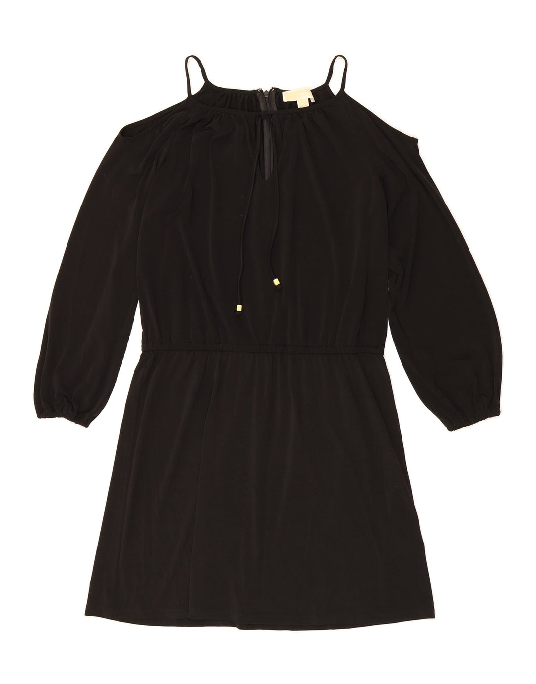 MICHAEL KORS Womens Long Sleeve A-Line Dress UK 16 Large Black Polyester Vintage Michael Kors and Second-Hand Michael Kors from Messina Hembry 