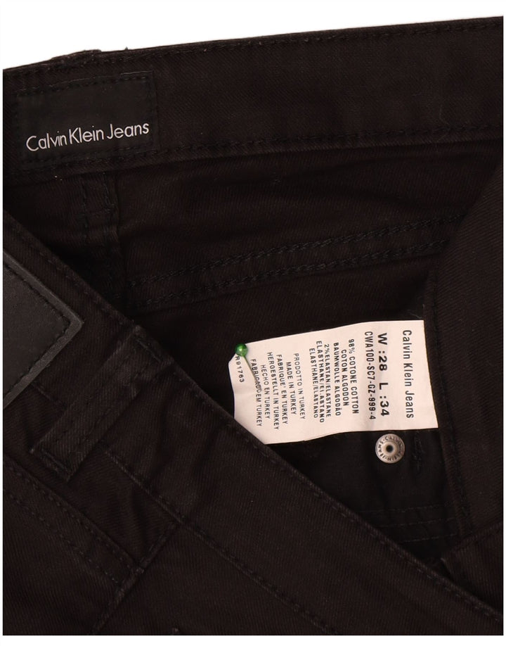 Calvin Klein Dame Straight Jeans W28 L34 Sort Bomuld