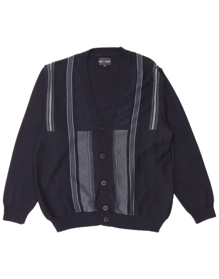 Paul Smith Herre cardigan sweater Medium Marineblå Stribet polyakryl
