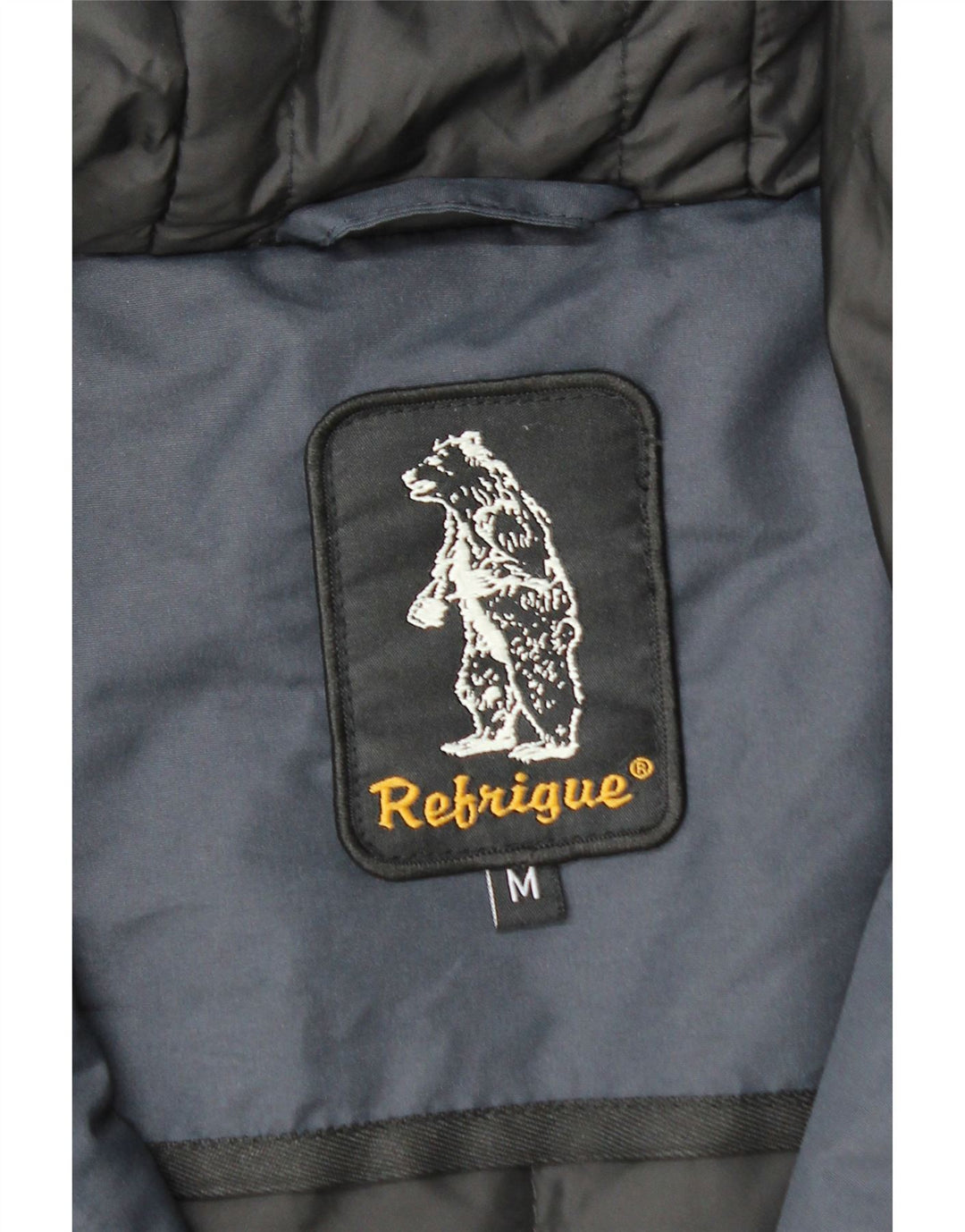 Refrigue Herre Hooded Parka Jacket UK 38 Medium Navy Blue Polyester