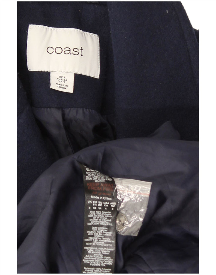 Coast Dame Overfrakke UK 8 Small Navy Blue Polyester
