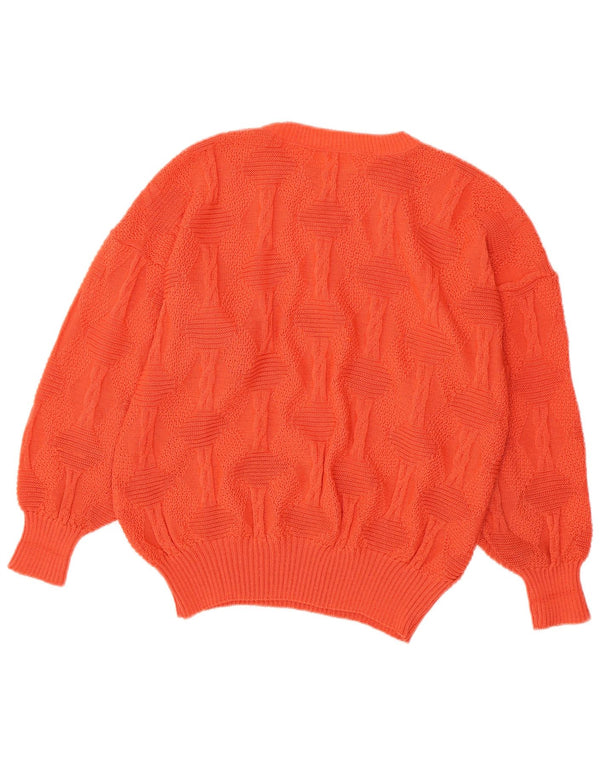 VINTAGE Dame sweater med rund hals DK 18 XL Orange Akryl