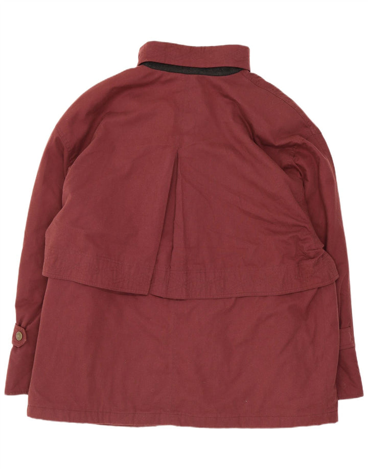 Vintage Dame Oversized Windbreaker Coat UK 18 XL Burgundy Polyester