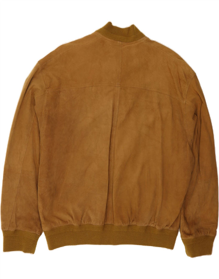 JAMES DILLON Mens Suede Bomber Jacket UK 42  XL Brown Leather Vintage James Dillon and Second-Hand James Dillon from Messina Hembry 