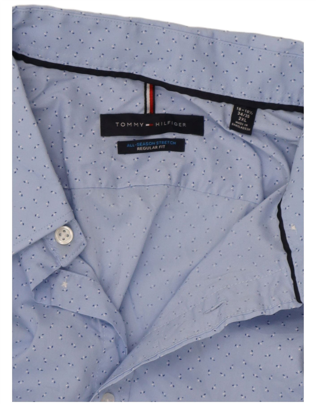 Tommy Hilfiger Herre Regular Fit skjorte str. 18 1/2 2XL Blå plettet