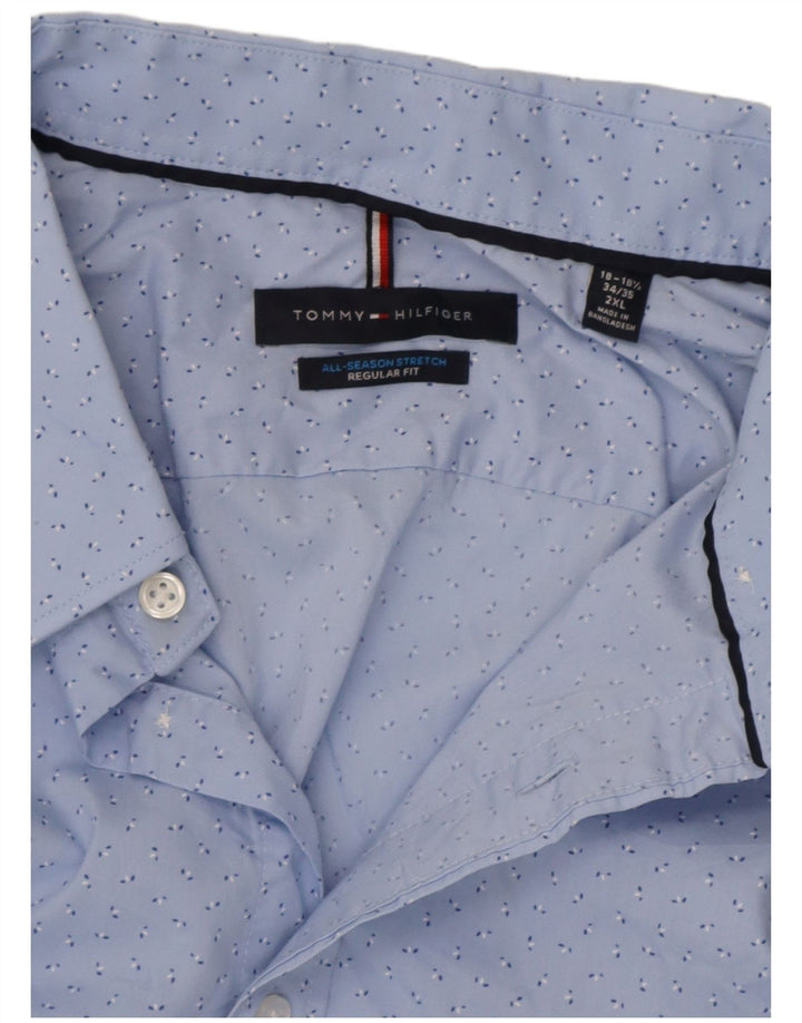 Tommy Hilfiger Herre Regular Fit skjorte str. 18 1/2 2XL Blå plettet