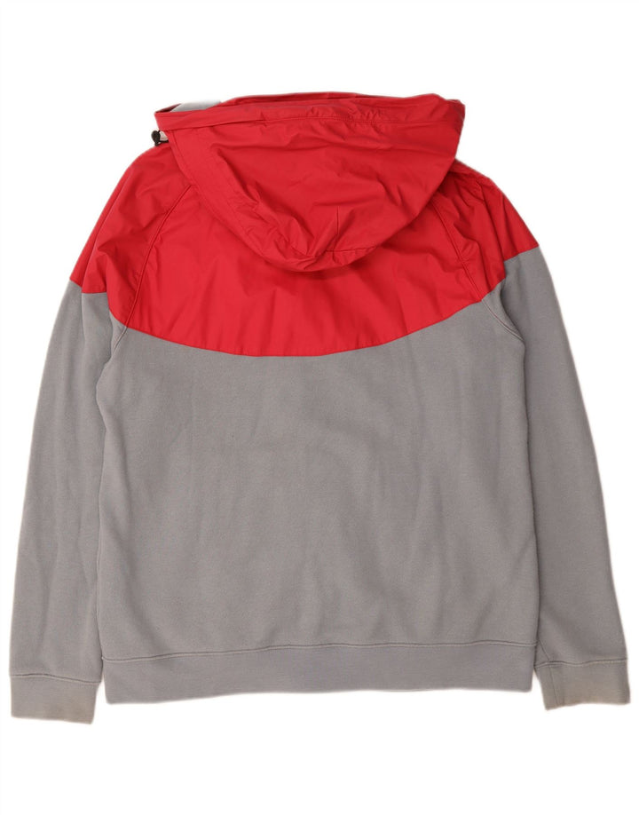 NIKE Mens Zip Hoodie Sweater Large Blue Colourblock Cotton