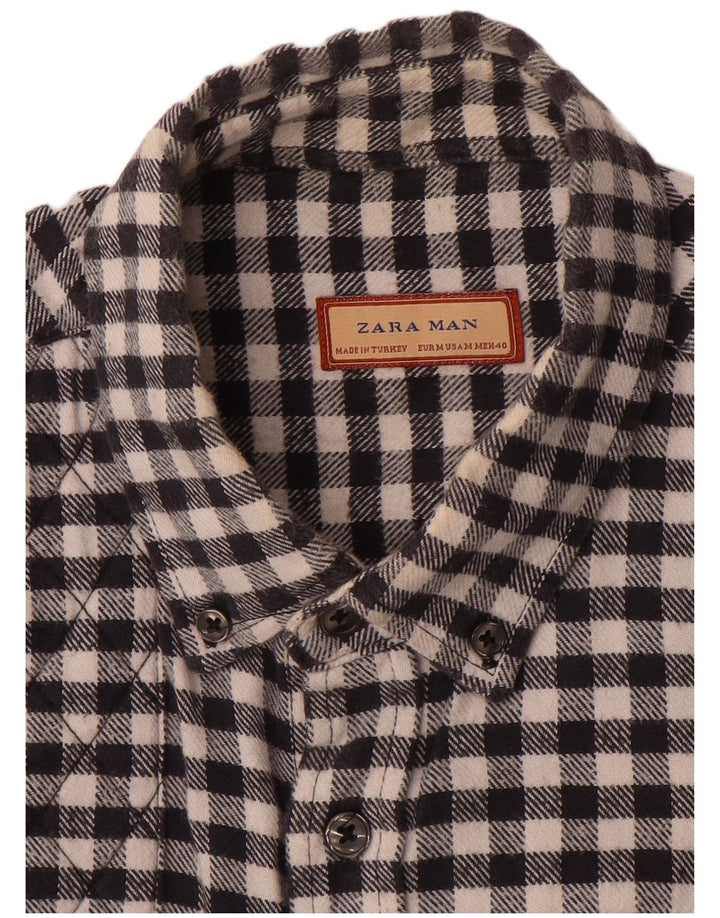 Zara Herre Flanelskjorte Medium Sort Gingham