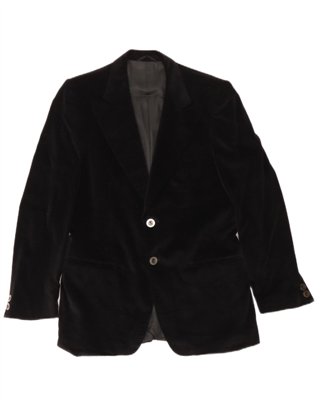 Issimo Herre 2 Button Velvet Blazer Jacket UK 36 Small Black