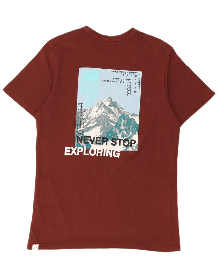 The North Face Herre grafisk T-shirt Top Medium Brun Bomuld