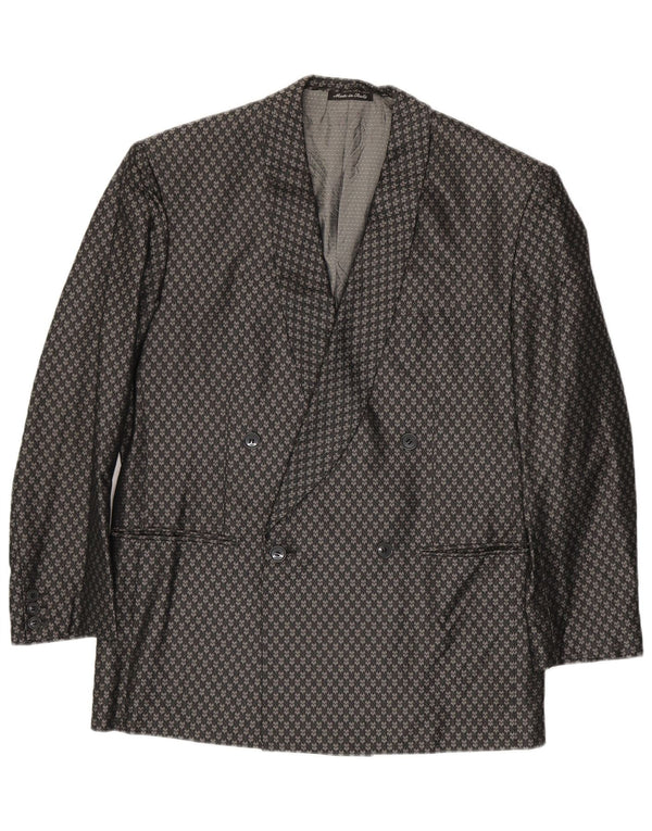 Pal Zileri Herre dobbeltradet blazerjakke IT 48 Medium Grå Geometrisk