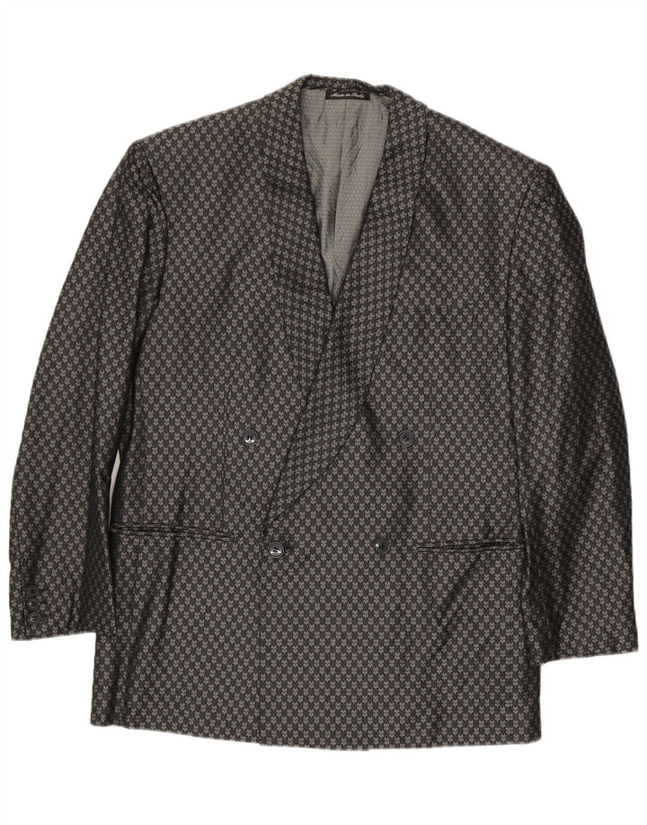 Pal Zileri Herre dobbeltradet blazerjakke IT 48 Medium Grå Geometrisk