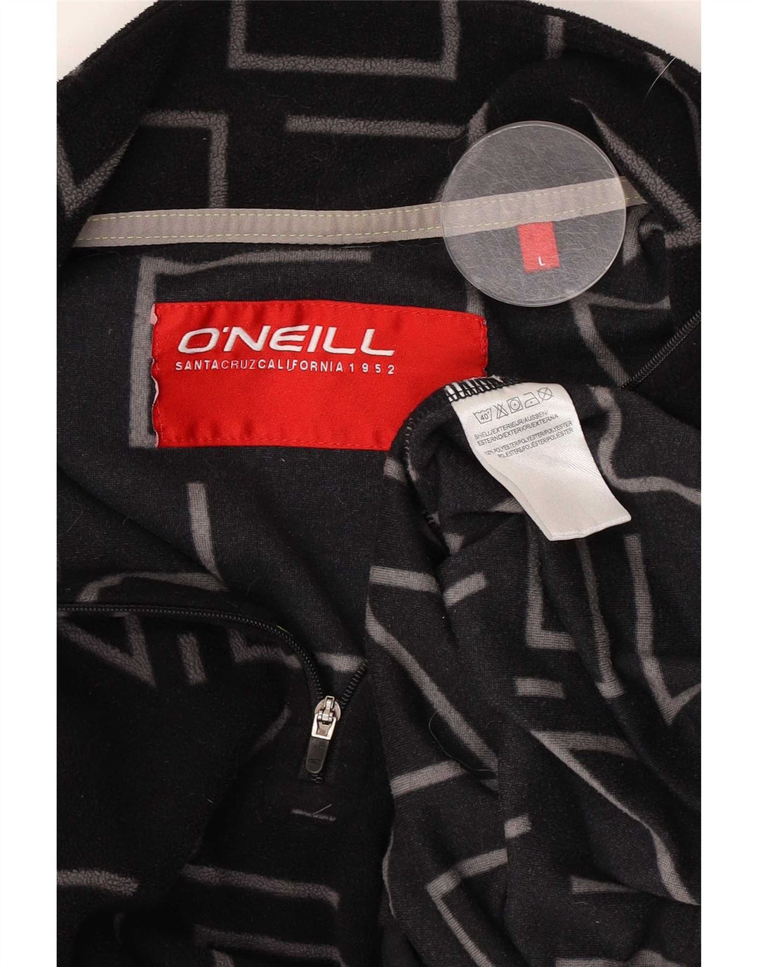 O'Neill Herre grafisk lynlås hals fleece jumper stor sort polyester