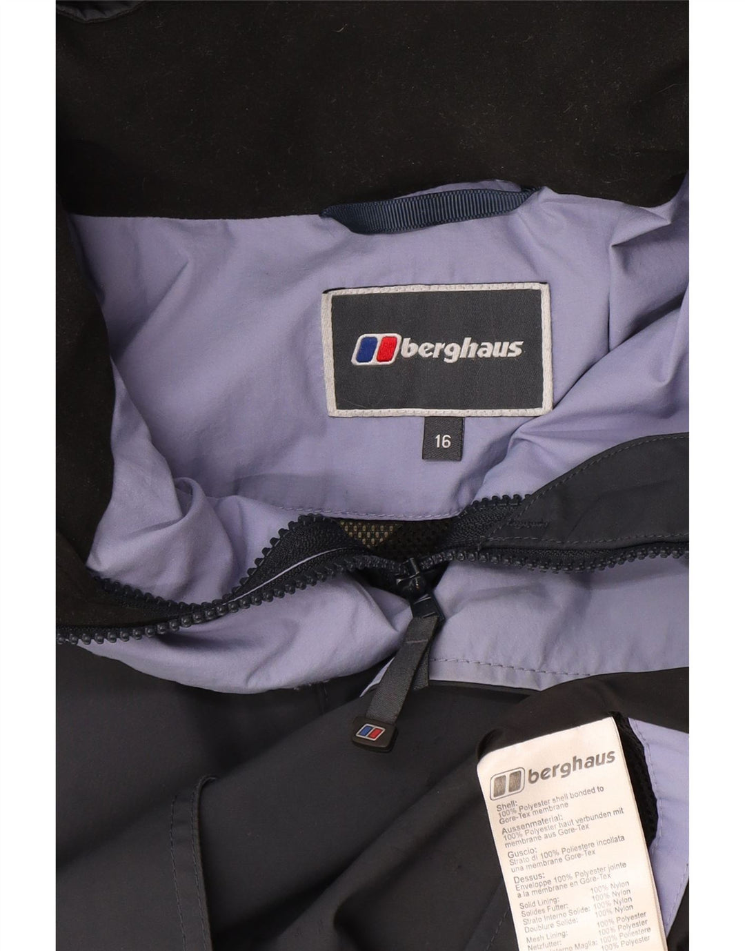 Berghaus Dame Oversized Hooded Windbreaker Jacket UK 16 Large Navy Blue