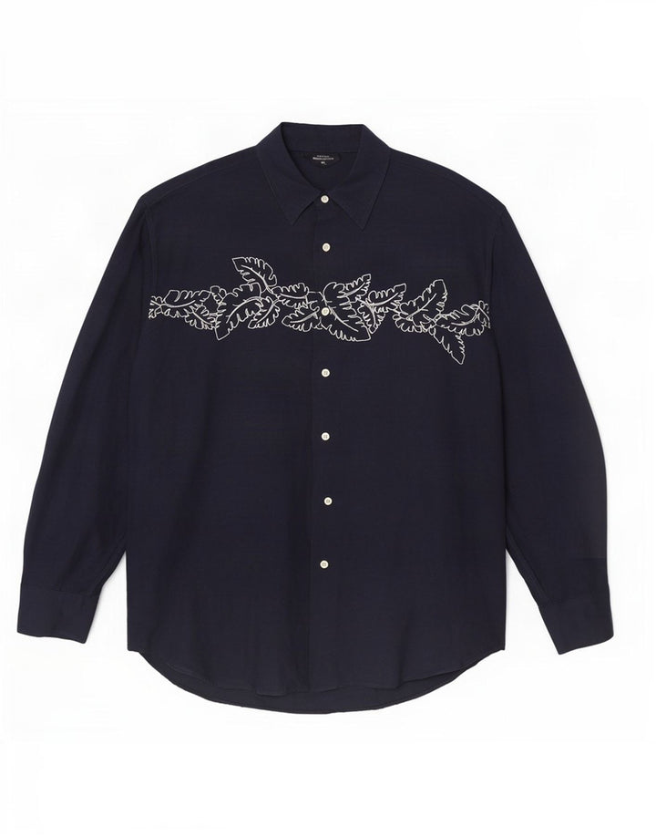 Nautica herreskjorte XL marineblå blomsterlinned